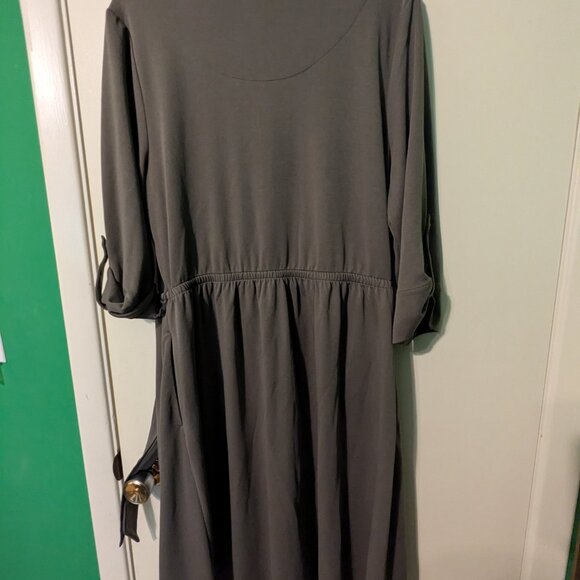 Lane Bryant olive dress with pockets - Picture 4 of 8